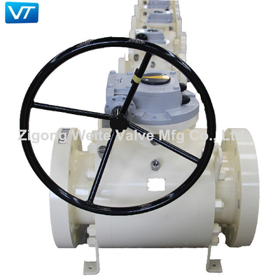 OEM ABD Dişli Kumandalı Küresel Vana Flanşlı Beyaz Renk 1.6Mpa-42Mpa Biter