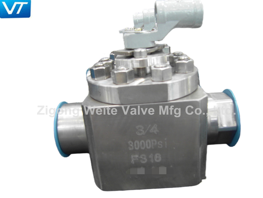 3/4 İnç Üstten Girişli Küresel Vana F316 Paslanmaz Çelik 3000 Psi Küresel Vana